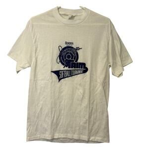Vtg Single Stitch Joe Morgan Softball Tournament Tshirt White‎ USA Made XL Youth
